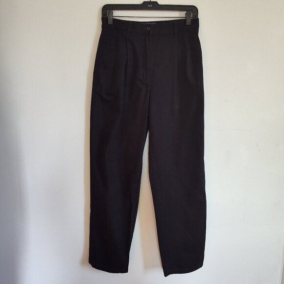 Ladies Petite SZ 8P Lauren Ralph Lauren Black Barrel Leg Pant - Picture 1 of 5